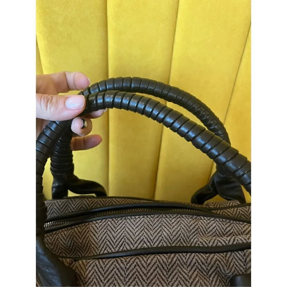 Giorgio Armani vintage fabric with Leather Hand Bag